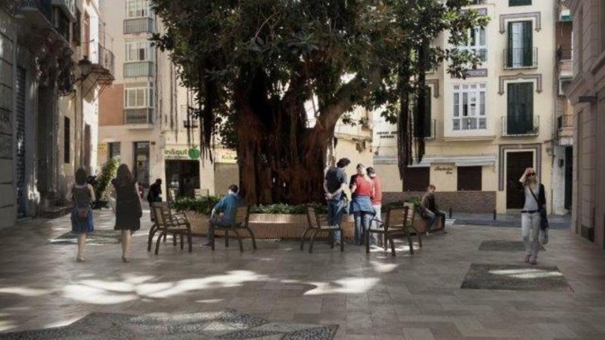 Recreación de la plaza del Teatro tras la prevista rehabilitación.