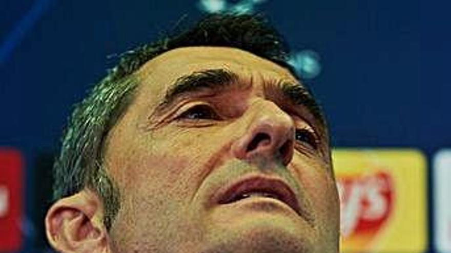 Ernesto Valverde, técnico del FC Barcelona, en rueda de prensa.