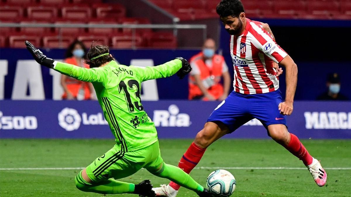 Instantánea de la victoria del Atlético sobre el Valladolid por 1-0