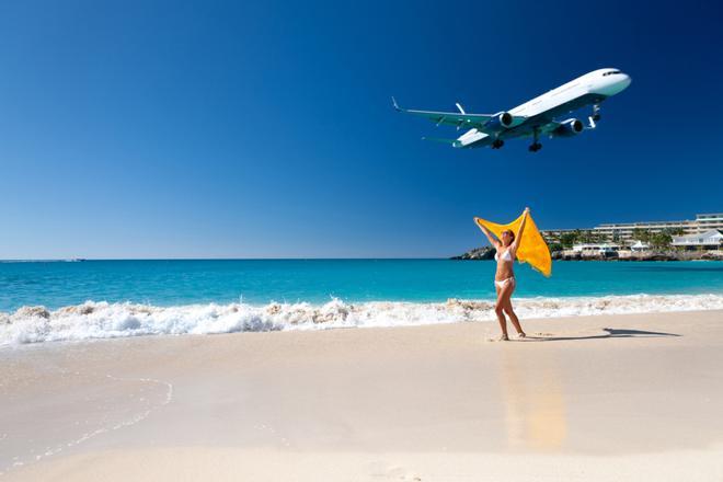 Maho Beach, playa paradisiaca