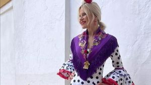 Eugenia Martínez de Irujo, con un diseño de Rocío Peralta, en una imagen que ha compartido en su Instagram.