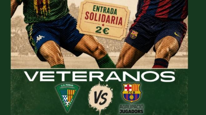 Veteranos de la Agrupació de Jugadors del FC Barcelona y el CD Pomar se unen en un partido benéfico en Badalona
