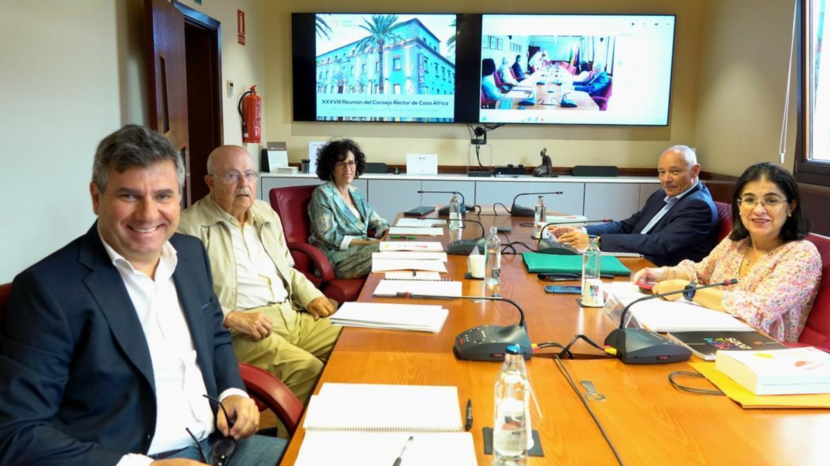 Imagen de la XXXVIII reunión del Consejo Rector de Casa África, celebrada este lunes en la sede de la institución, en Las Palmas de Gran Canaria