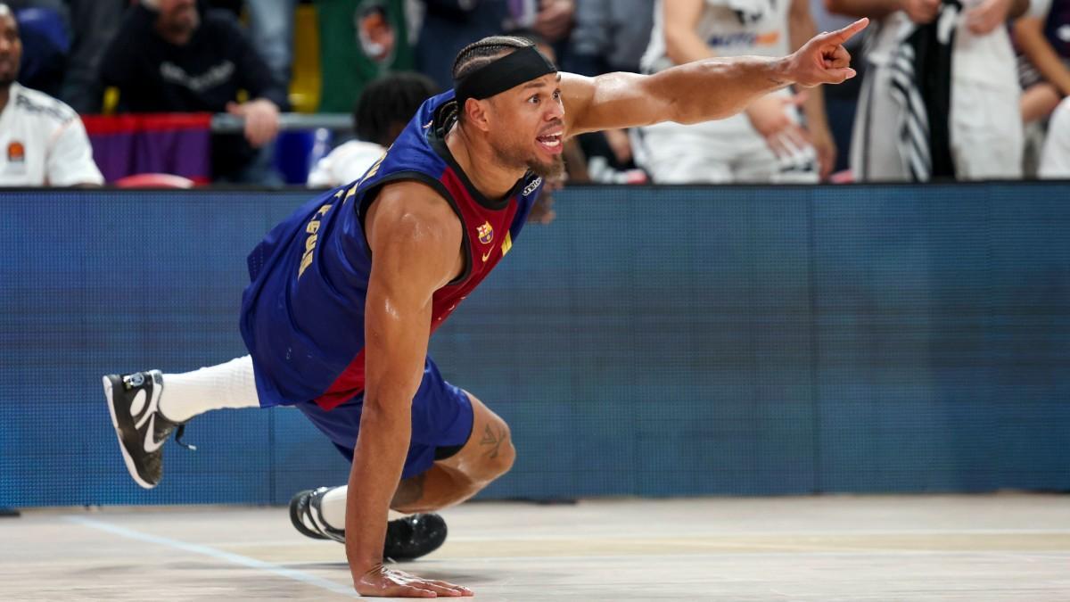 Justin Anderson, in a match with Barça de Basket