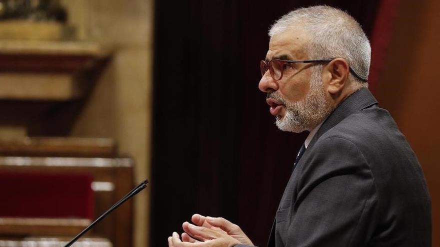 El jefe de la oposición y líder de Cs, Carlos Carrizosa, en el Parlament.