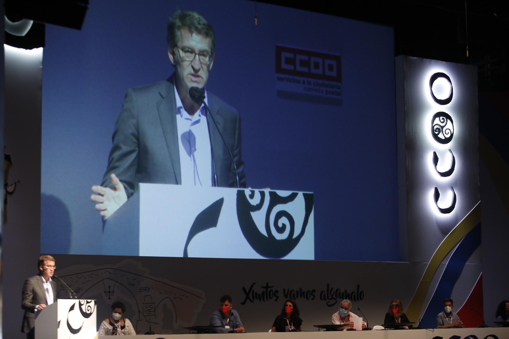 Núñez Feijóo, en el congreso sindical de CC OO de Correos en Gijón