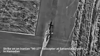 Así es como Israel destruye un helicóptero iraní MI-17 en el aeropuerto de Sanandaj, en Hamadán