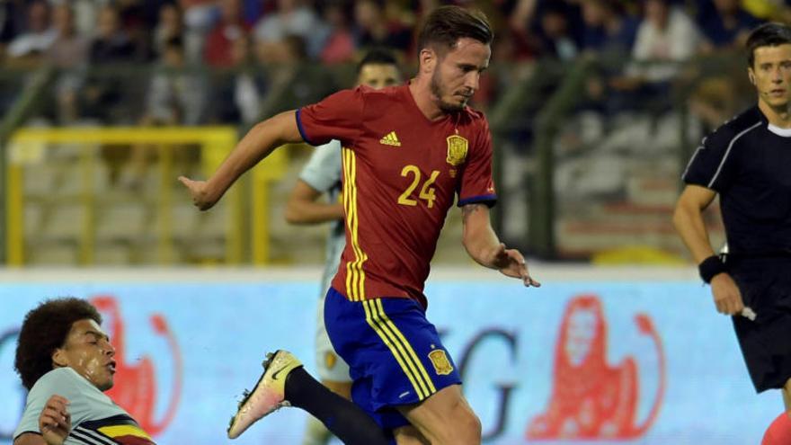 Saúl Ñíguez durante el partido ante Bélgica