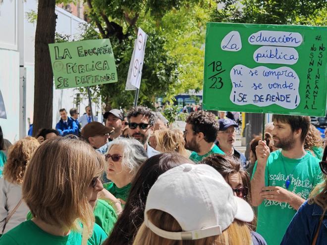 Concentración de este miércoles frente a la Consejería de Educación de la Comunidad de Madrid.