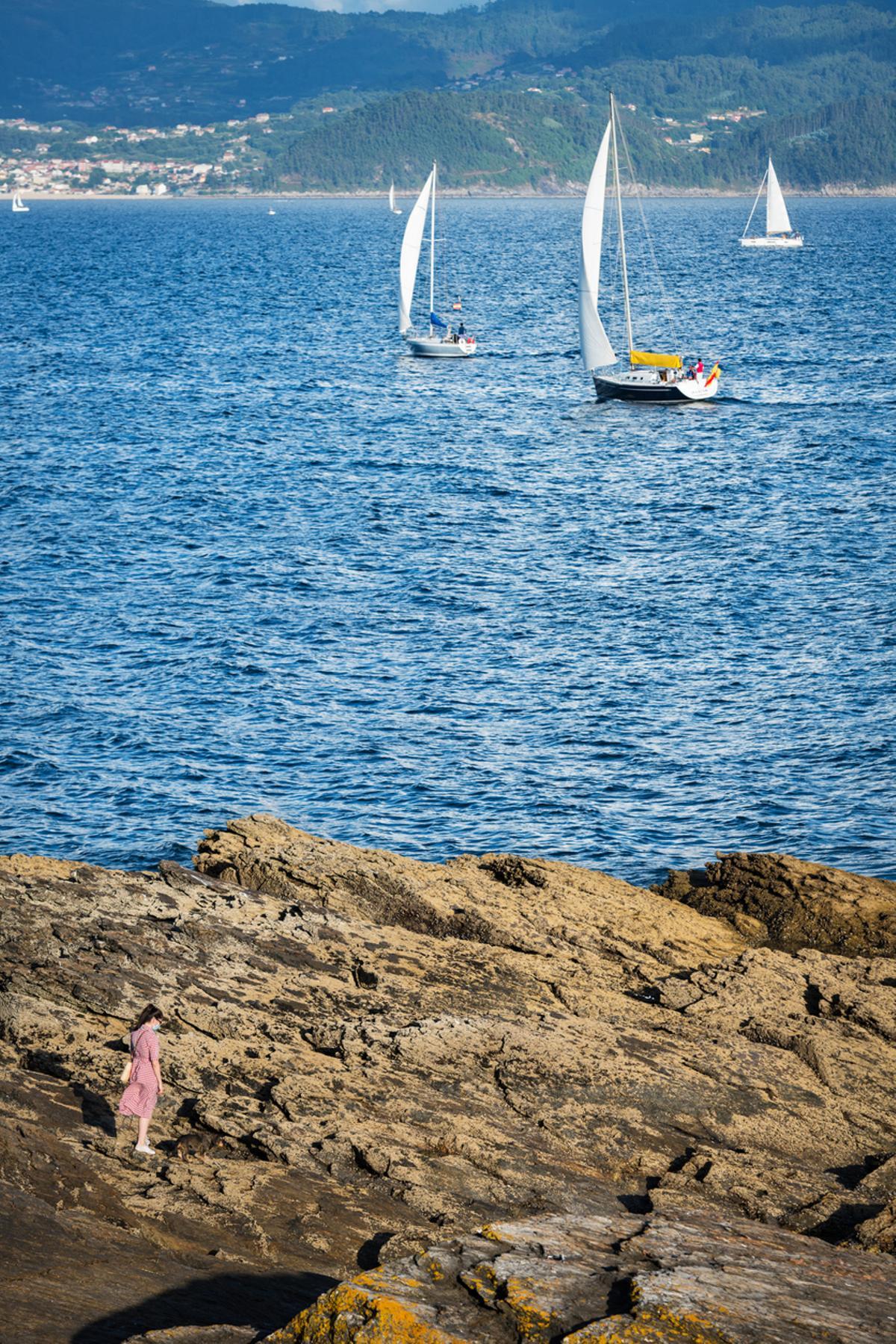 Veleros en la Ría de Pontevedra en Galicia