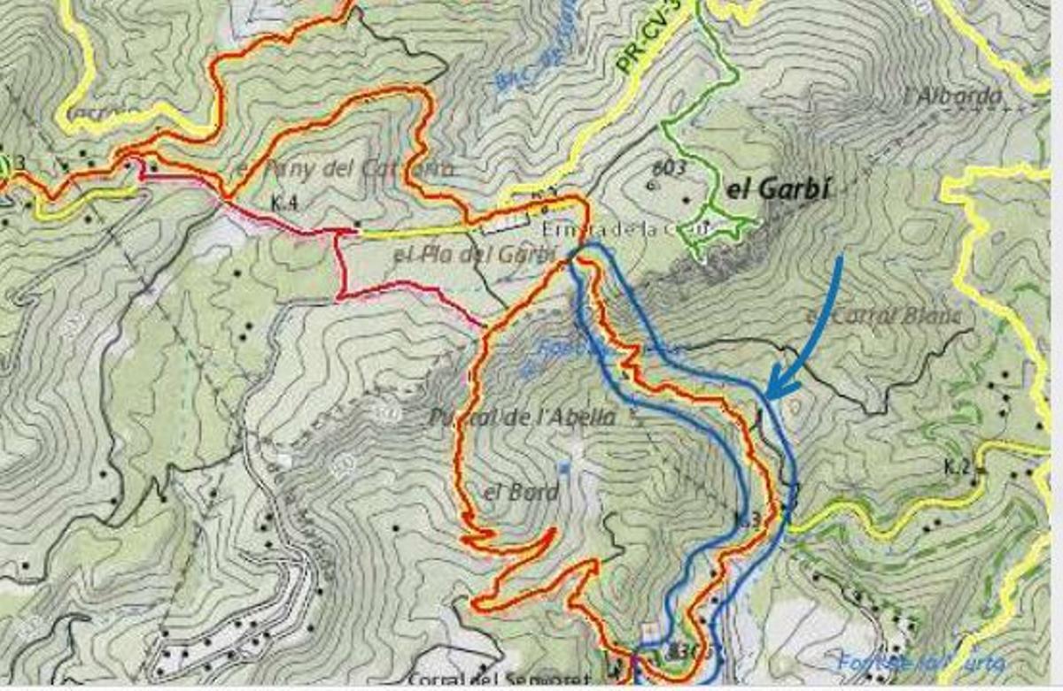 Mapa del GR-10 por el Garbí