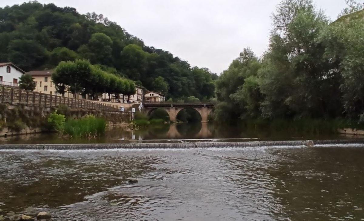 Obstáculo removido en el río Oria (Guipúzcoa), el año pasado