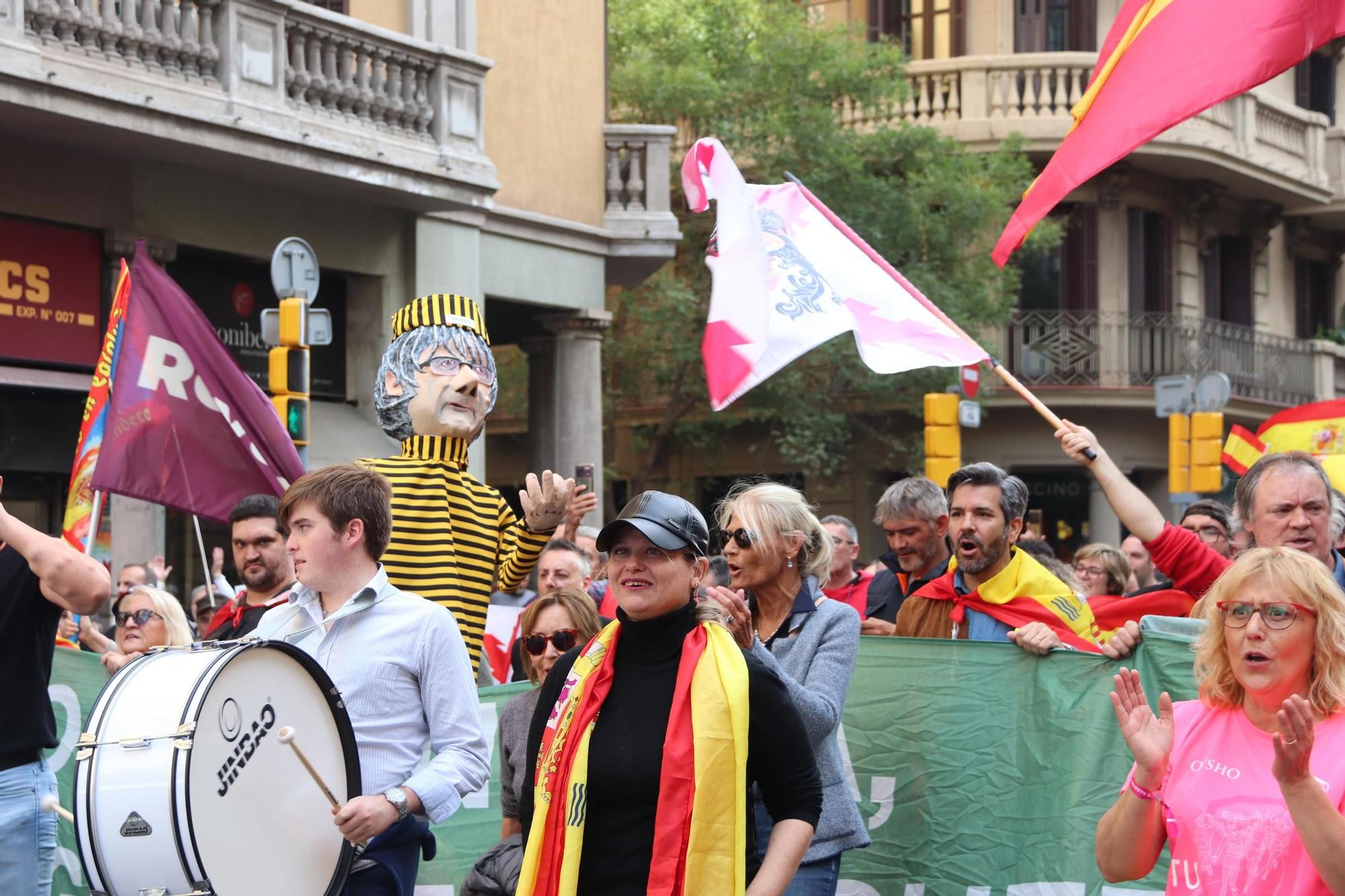 La manifestació contra l'amnistia a Barcelona, en imatges