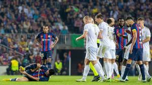 Lewandowski, en una acción del partido