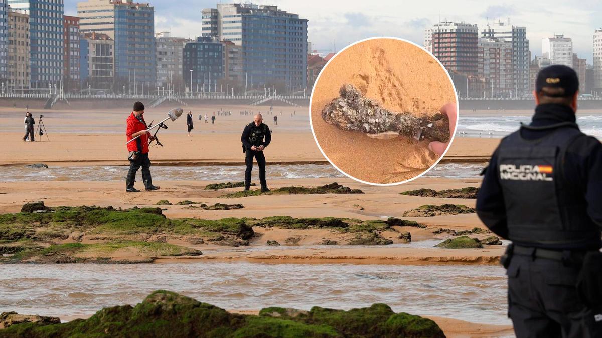 VÍDEO: Encuentran un obus en la playa de San Lorenzo de Gijón