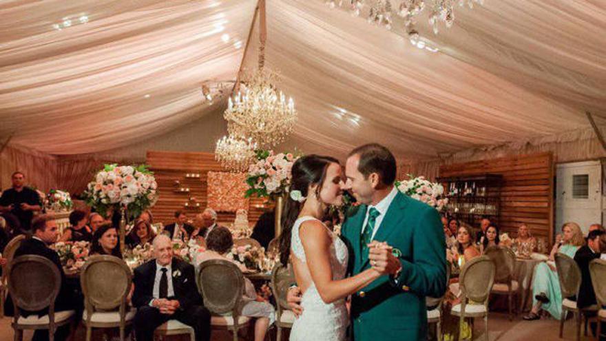 Sergio García hace un guiño al Masters de Augusta en el banquete de su boda