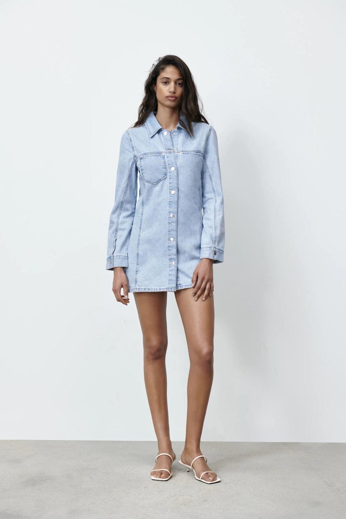 Vestido vaquero de Zara tipo camisero