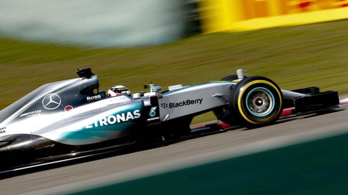 El Mercedes de Lewis Hamilton en el Gran Premio de China