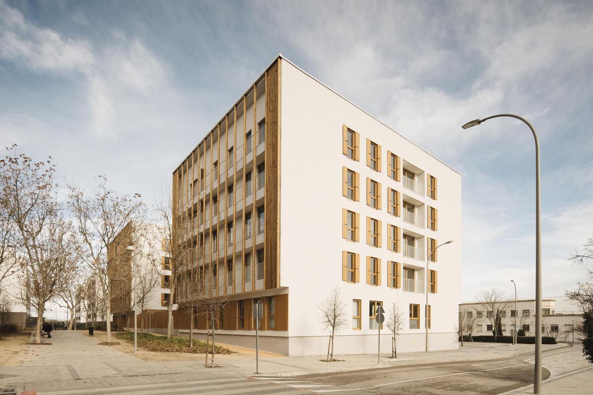 Promoción de Iberia Loreto 1, en Barajas, la primera que se destinará a esta nueva modalidad de vivienda pública.