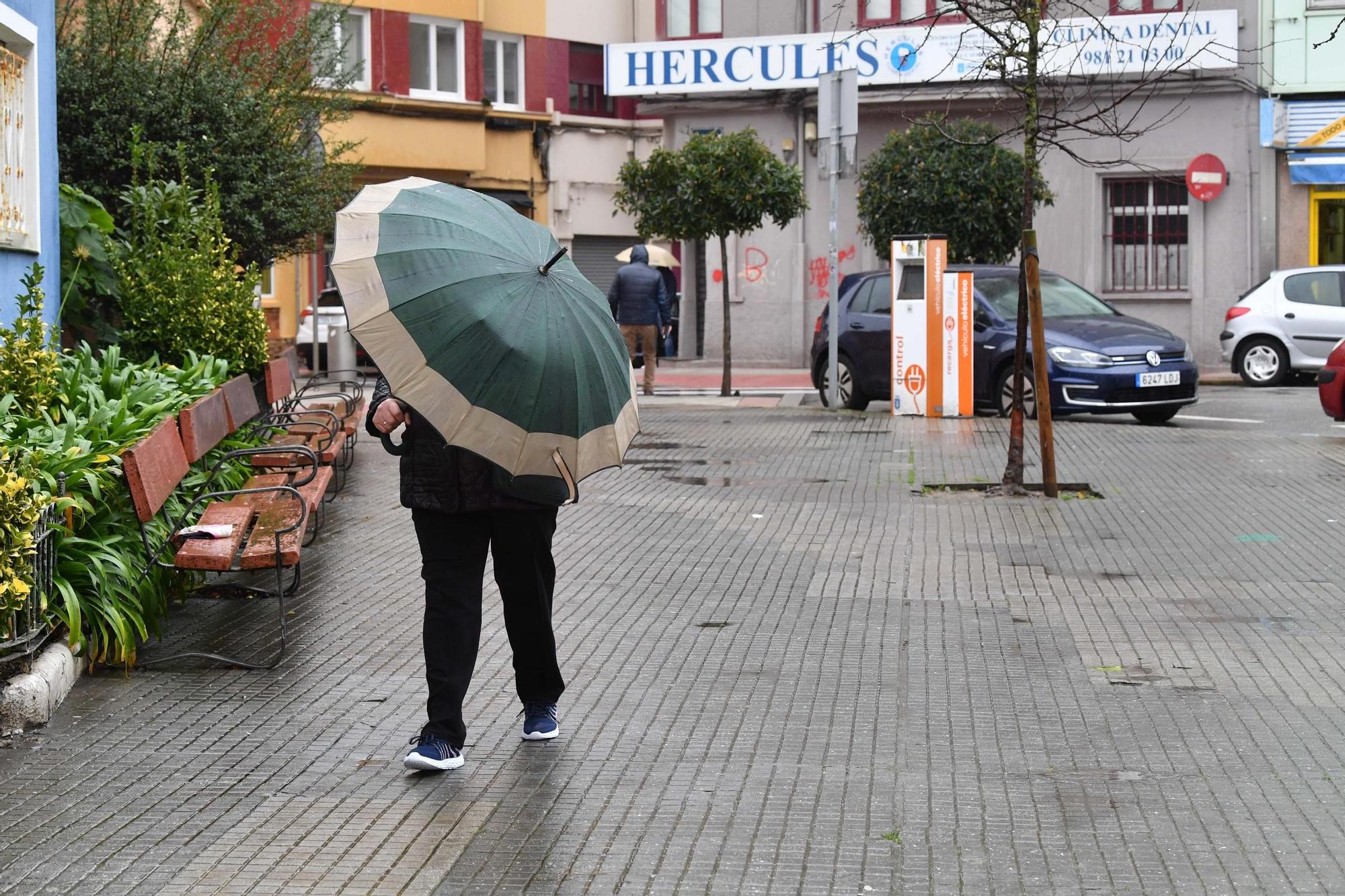 A Coruña inicia con lluvia la última semana de enero