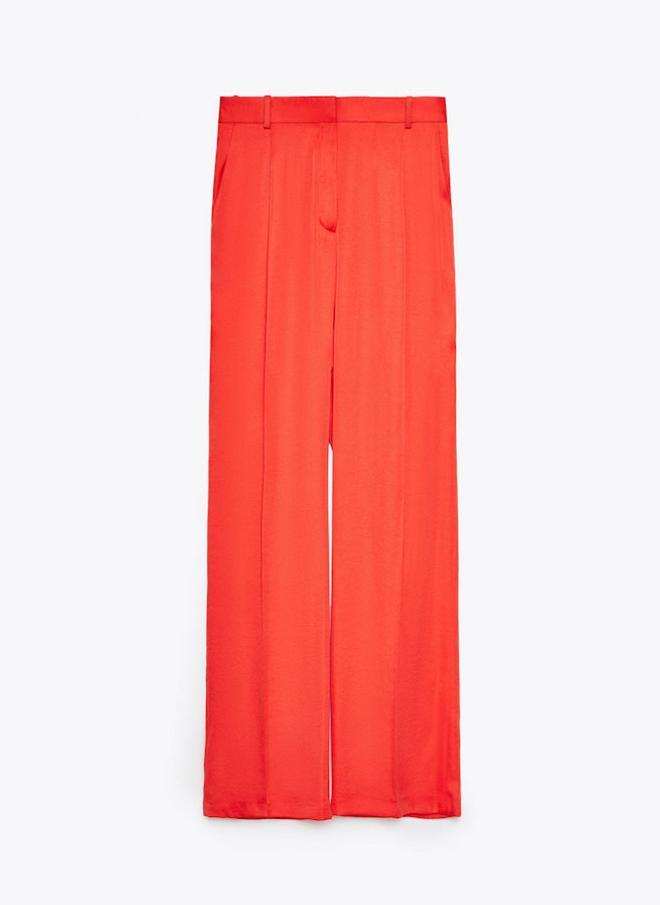 Pantalón 'palazzo' naranja, de Uterqüe