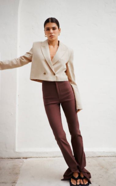 Blazer cropped de Lino de Zara