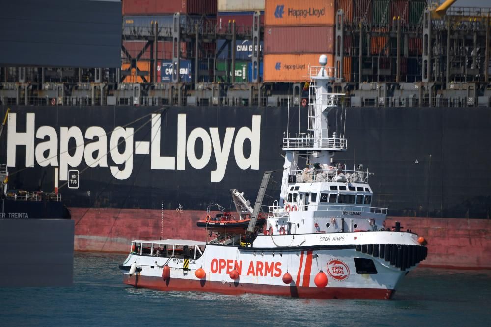 Llegada del barco Open Arms al puerto de Barcelona