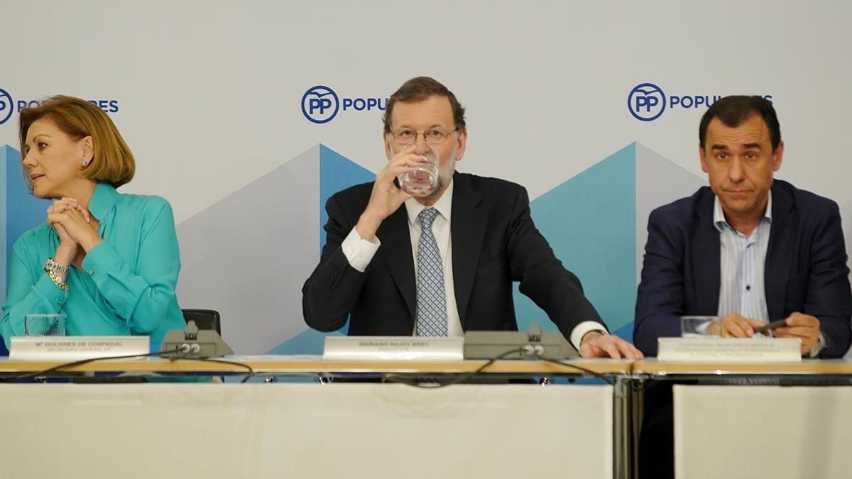 Mariano Rajoy presidiendo el Comité Ejecutivo de Partido Popular.