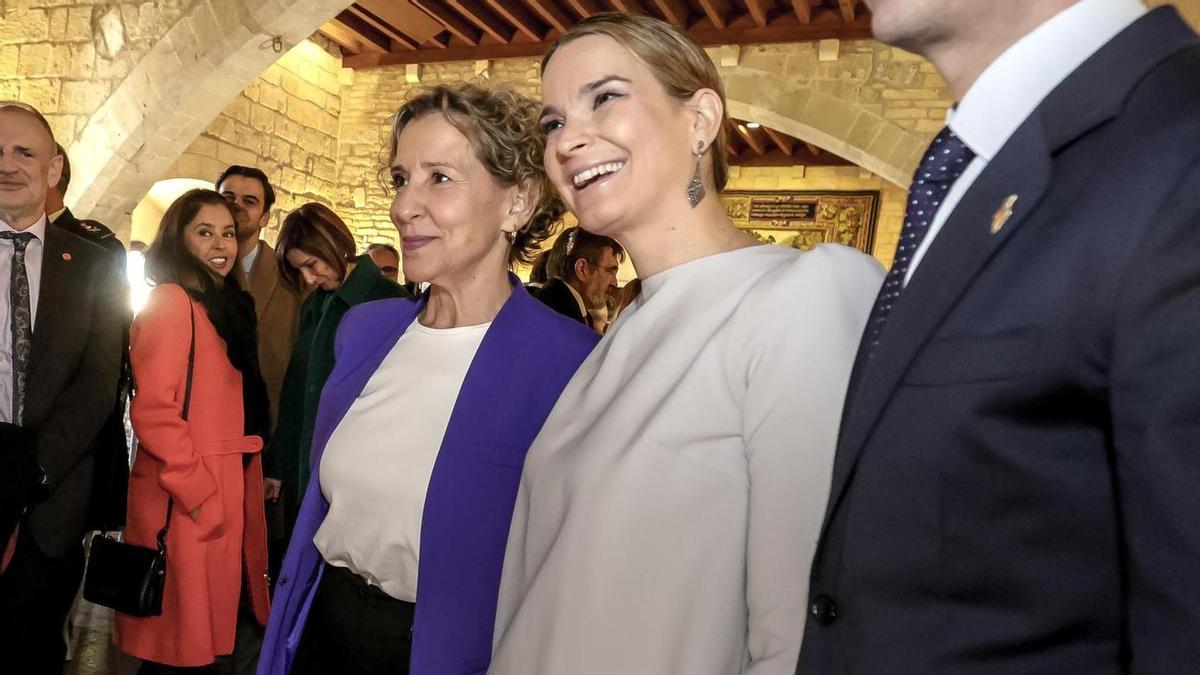 Aina Calvo y Marga Prohens, juntas en un acto en el Palacio de la Almudaina.