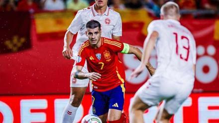 Morata fue la referencia de España ante Dinamarca