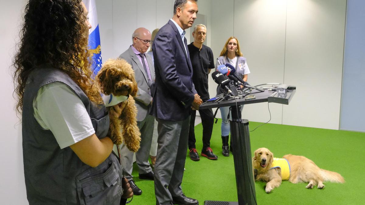 El magistrado Tomás Martín en la presentación de un proyecto para el apoyo a menores víctimas con animales.