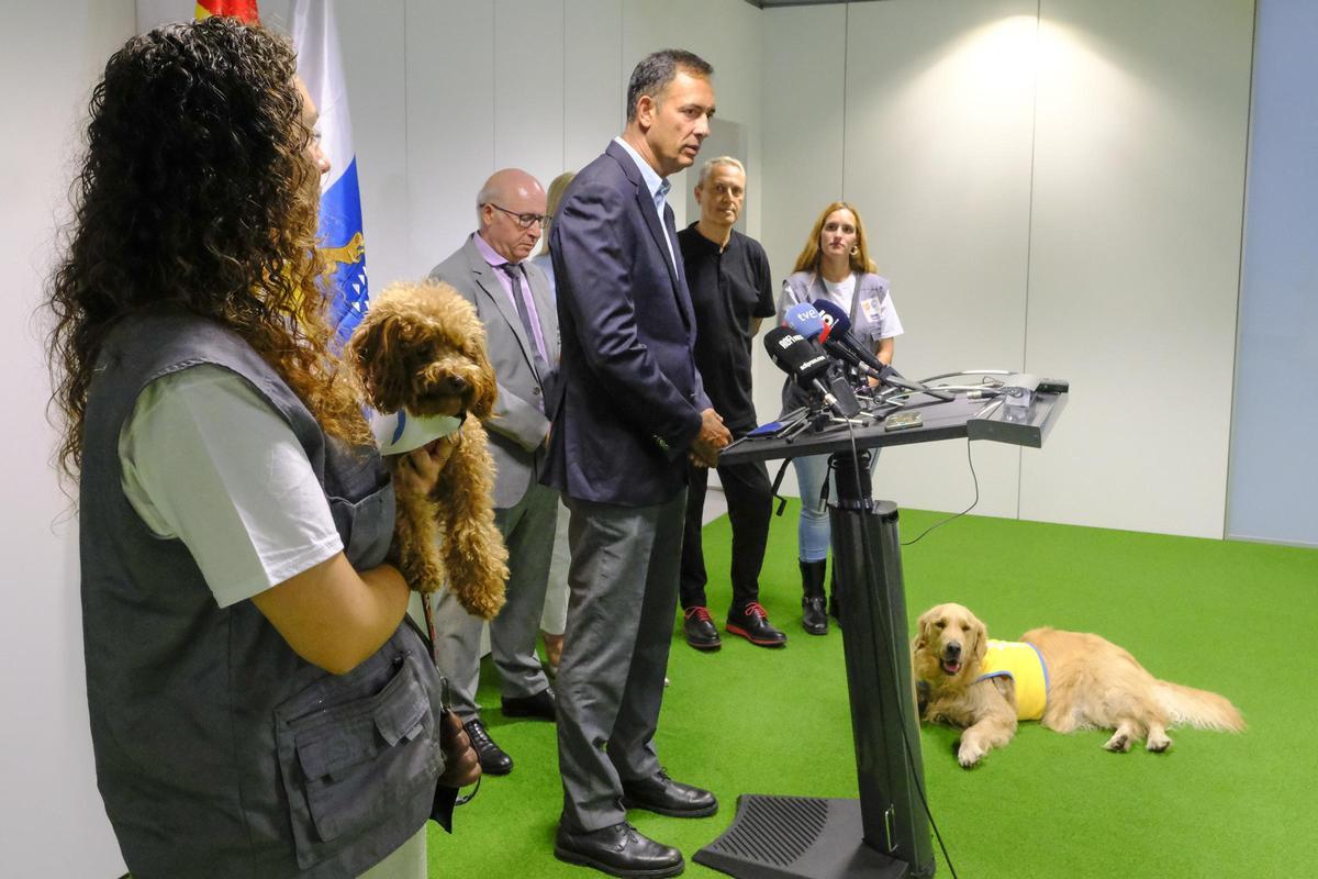 El magistrado Tomás Martín en la presentación de un proyecto para el apoyo a menores víctimas con animales.