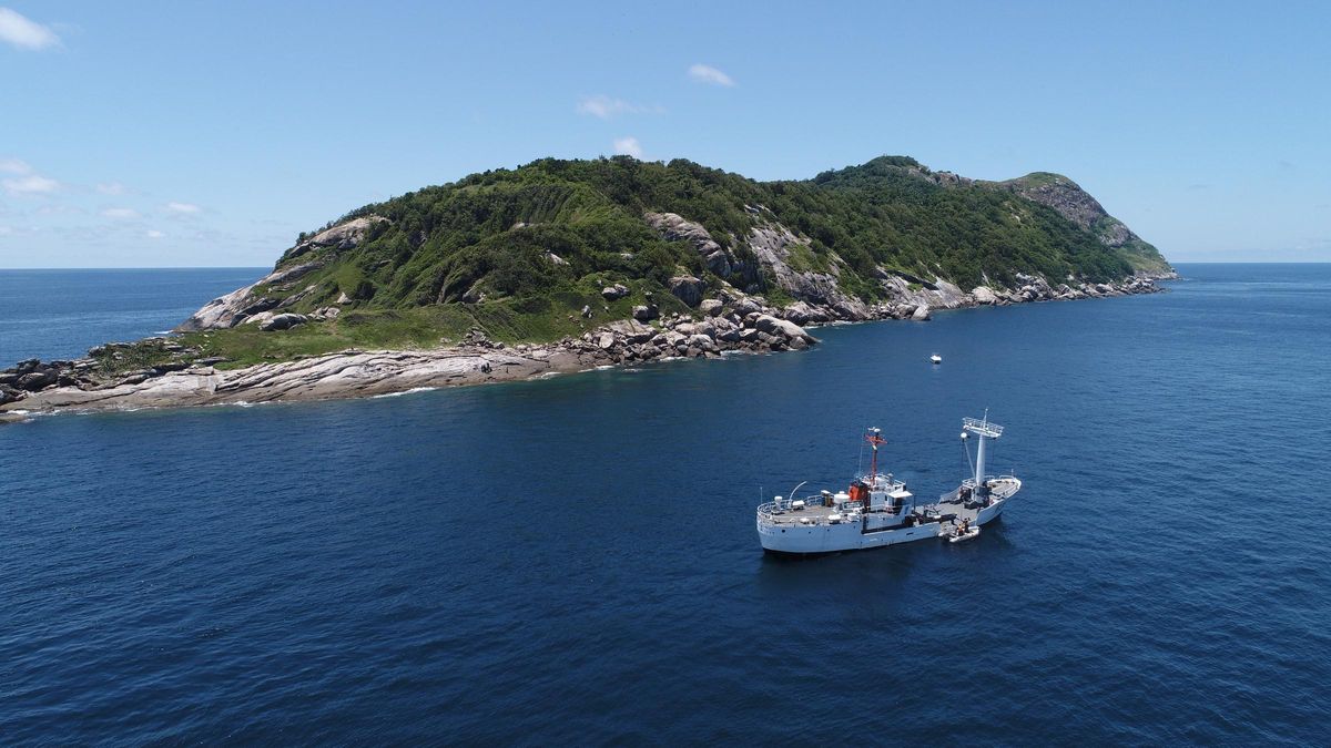Navio Balizador Faroleiro Mario Seixas (H26) na Ilha da Queimada Grande (52695024263)
