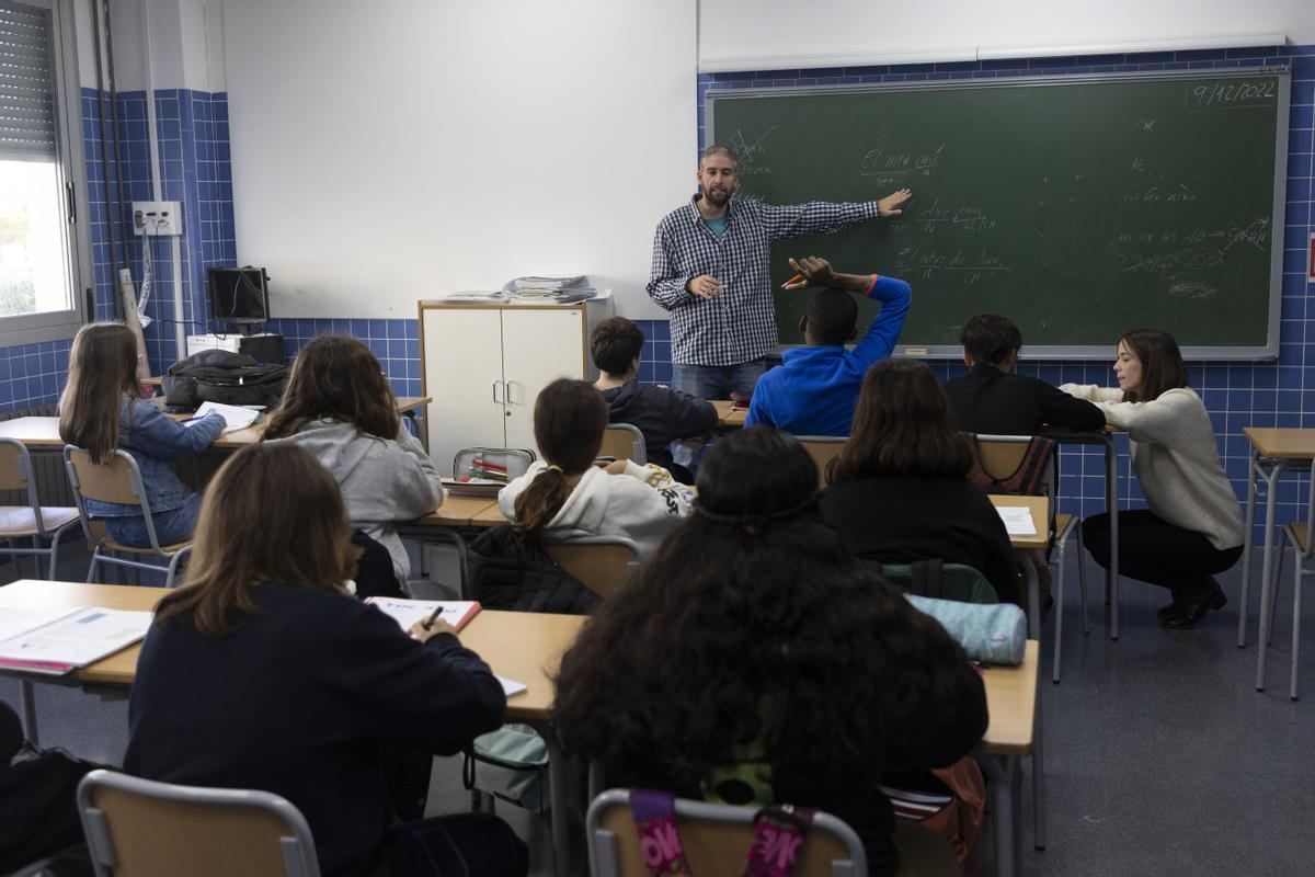 Imagen de archivo de una clase en un instituto valenciano