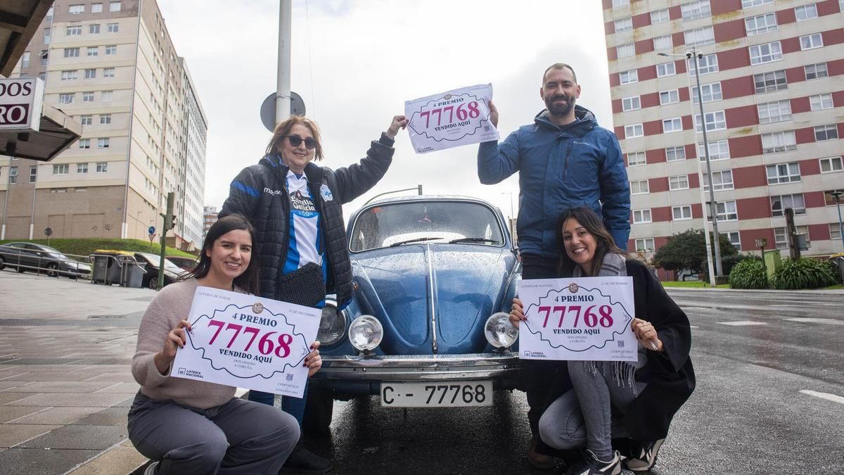 La matrícula de un Volkswagen Beetle da un cuarto premio a su dueño en A Coruña