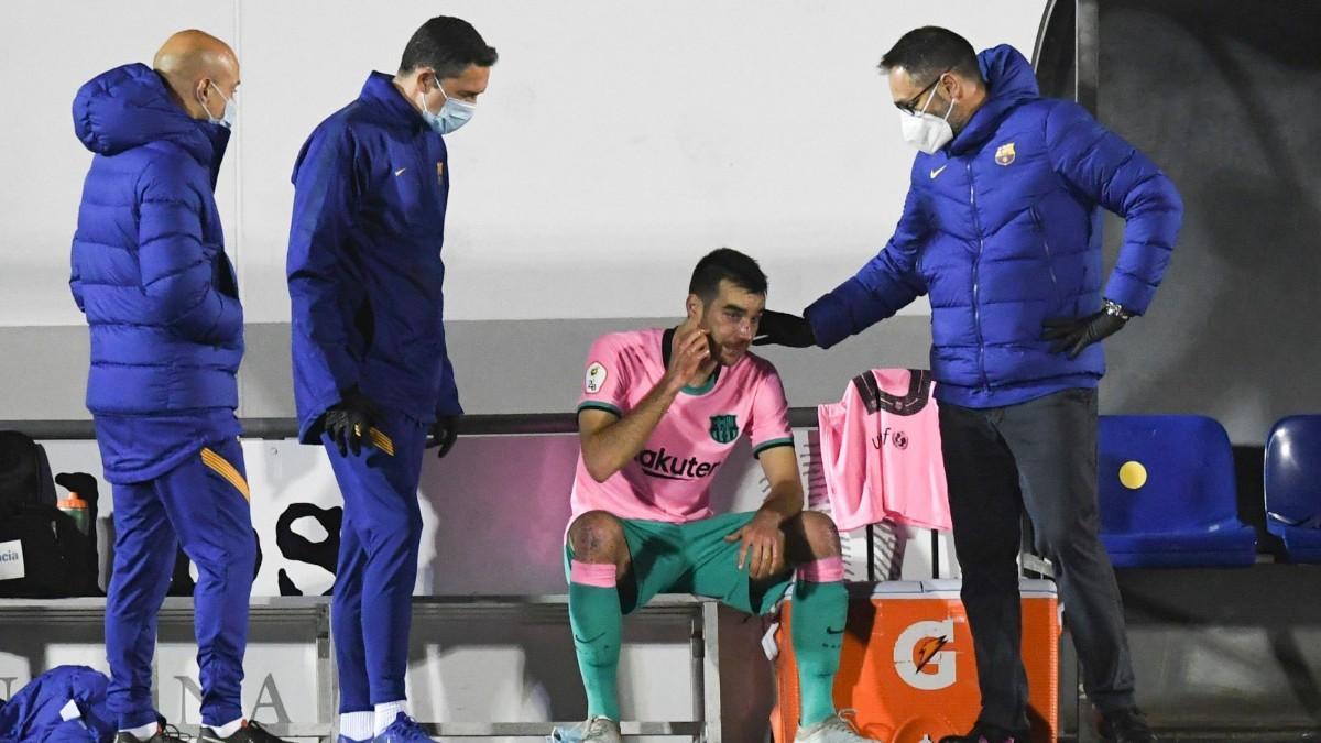 Roger Riera, lesionado en el campo de El Prat