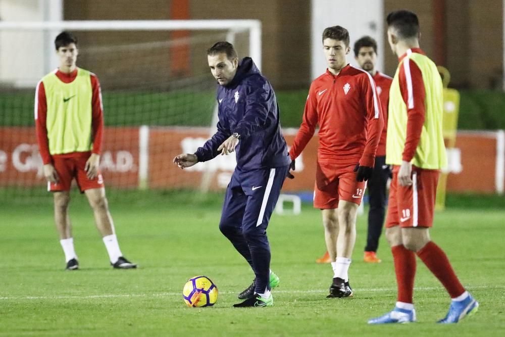 Primer entrenamiento de Baraja con el Sporting