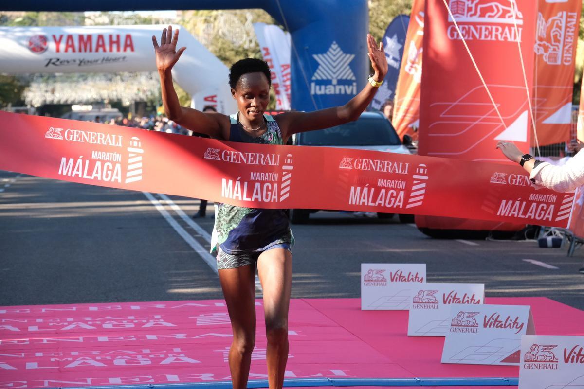 Pamela Jepkosgei, ganadora de la Maratón de Málaga 2023.