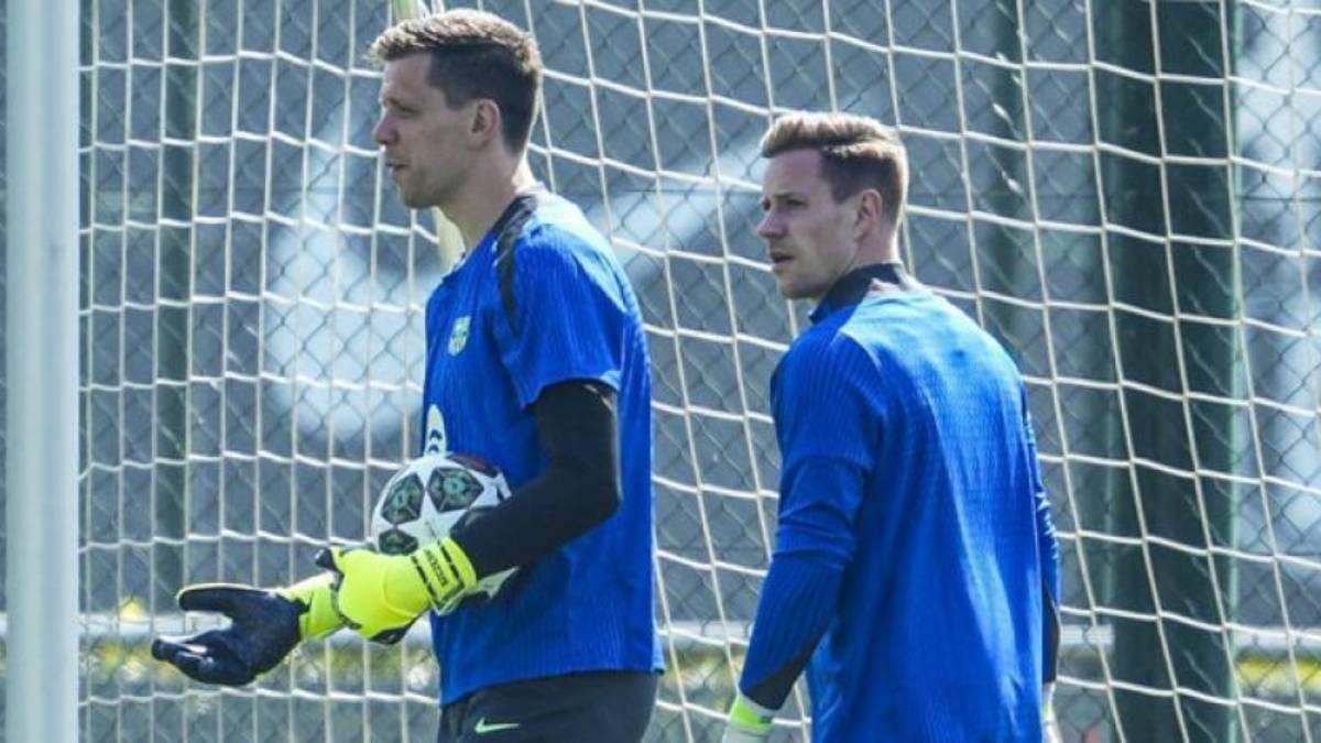 Szczesny y Ter Stegen, durante un entrenamiento