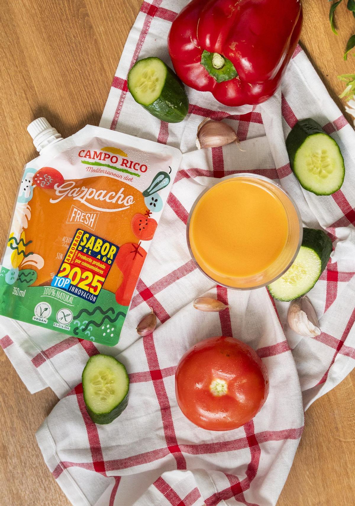 Huerta Campo Rico transforma el mercado con su gazpacho y salmorejo en envase ecológico, ganador del Premio Sabor del Año a la Innovación