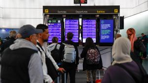Vuelos cancelados en el aeropuerto de Barcelona.