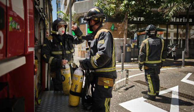 Incendio en el interior del edificio Hamilton.