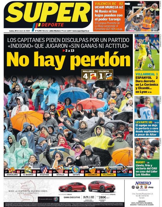 Portada SUPERDEPORTE lunes 20 enero 2020