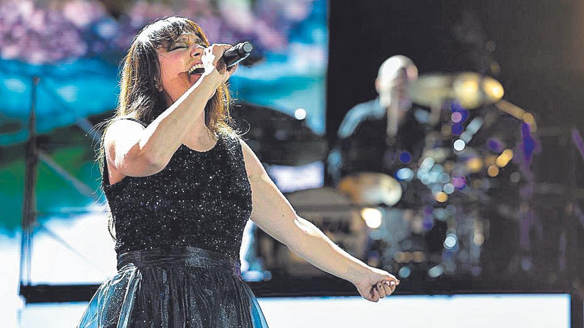 Eva Amaral en el concierto que ofreció el dúo en Bilbao.