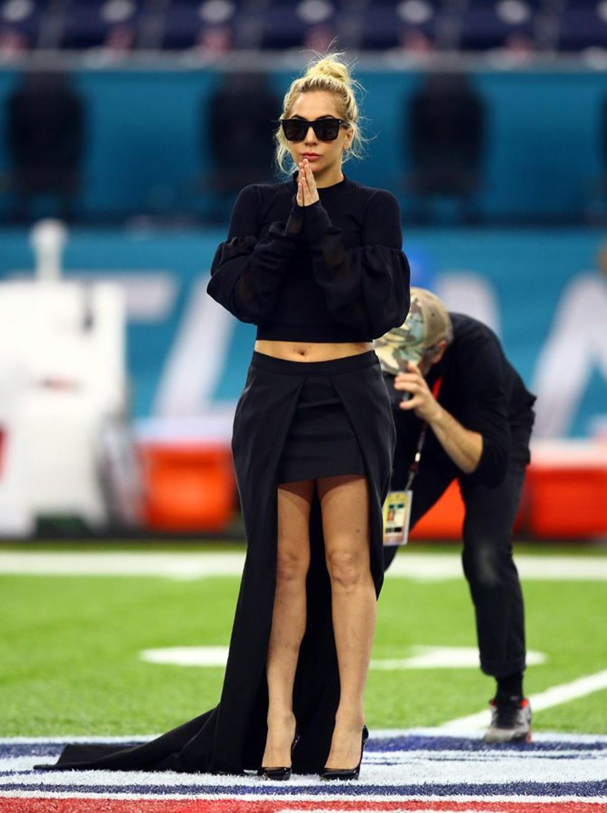 Super Bowl 2017: Lady Gaga minutos antes del ensayo final