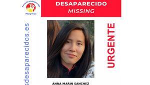 Cartel de la desaparición de Anna Marín Sánchez.