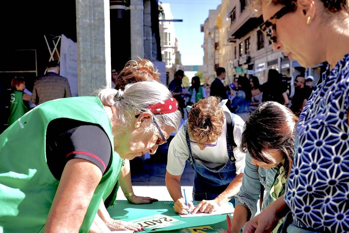 Campaña de la Asociación Española Contra el Cáncer en Zamora en la Plaza de Castilla y León.