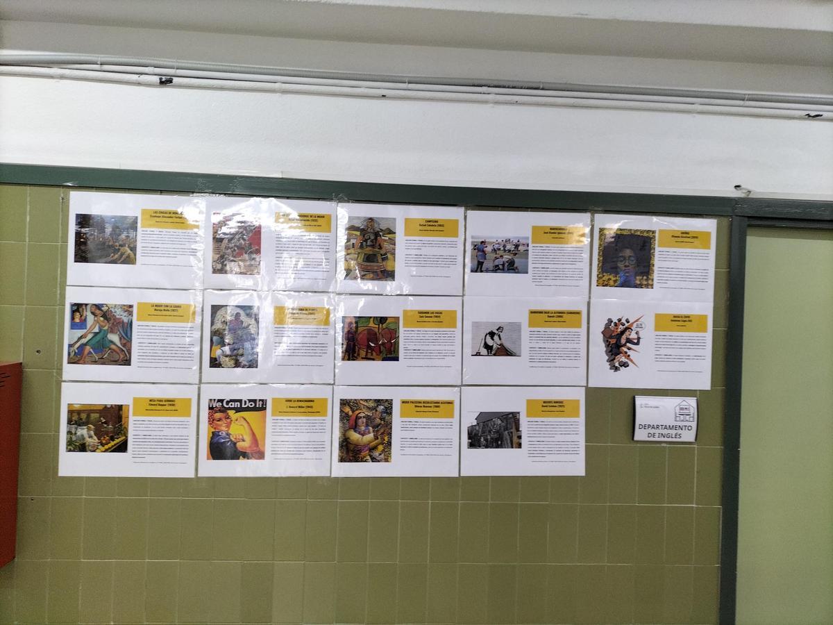 El IES Félix de Azara de Zaragoza expone 100 carteles sobre la mujer trabajadora en el arte con motivo del 8M