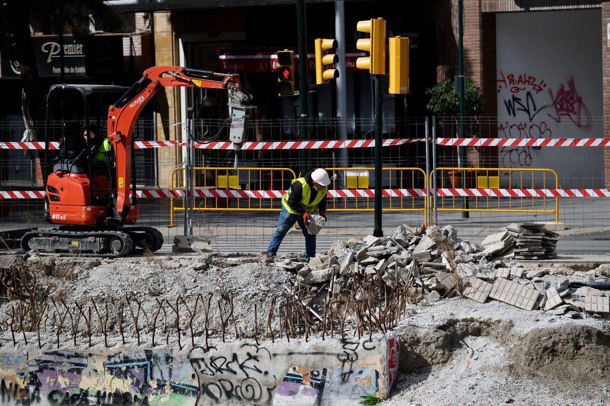 Obras en el puente del CAC, hace unas semanas