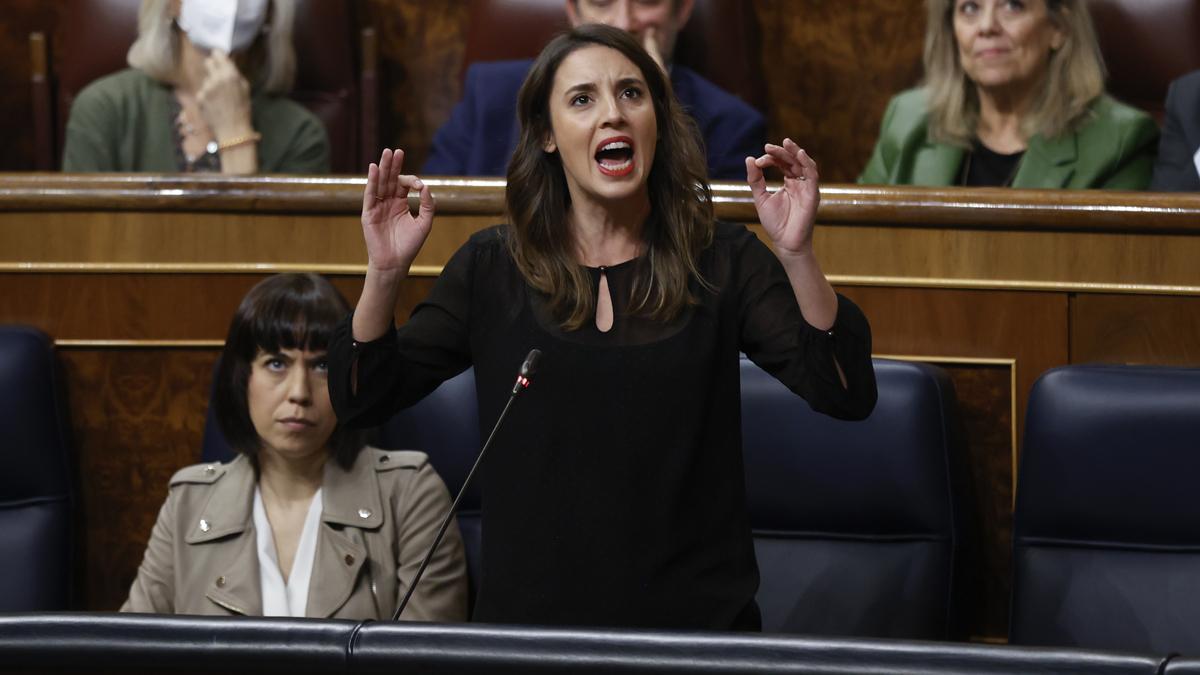 Irene Montero, en la sesión de control al Gobierno